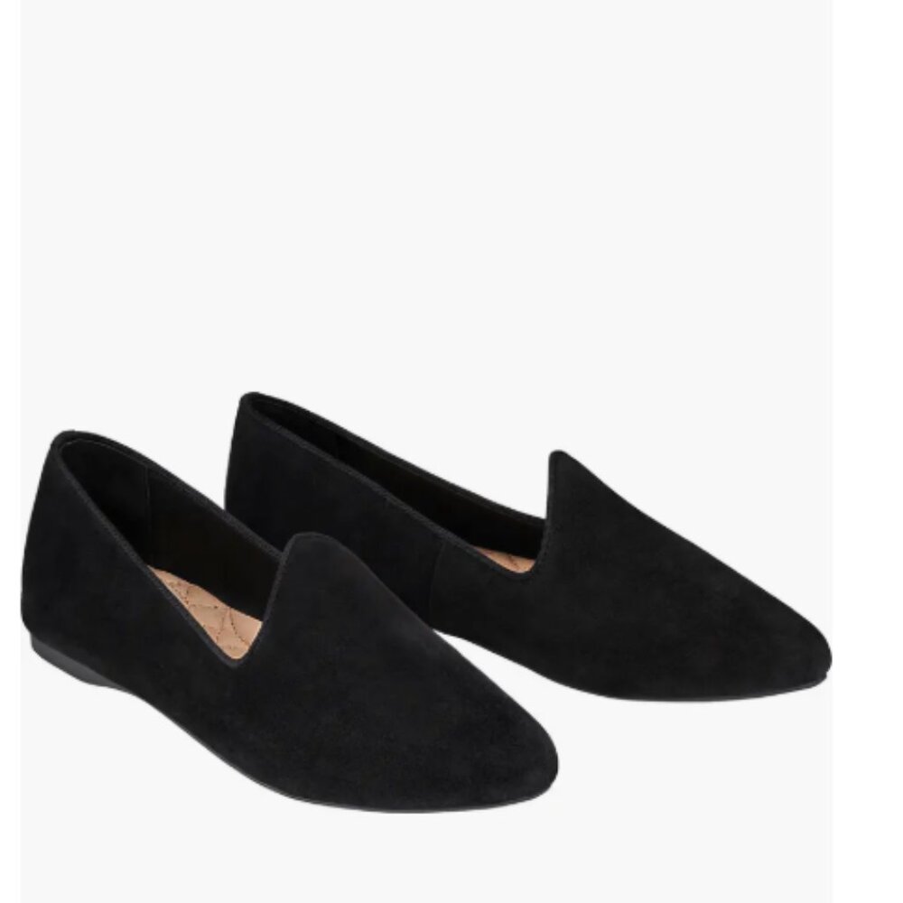 Birdies The Heron Black Suede Pointed Toe Loafers Size 8.5, Casual Slip On Shoe